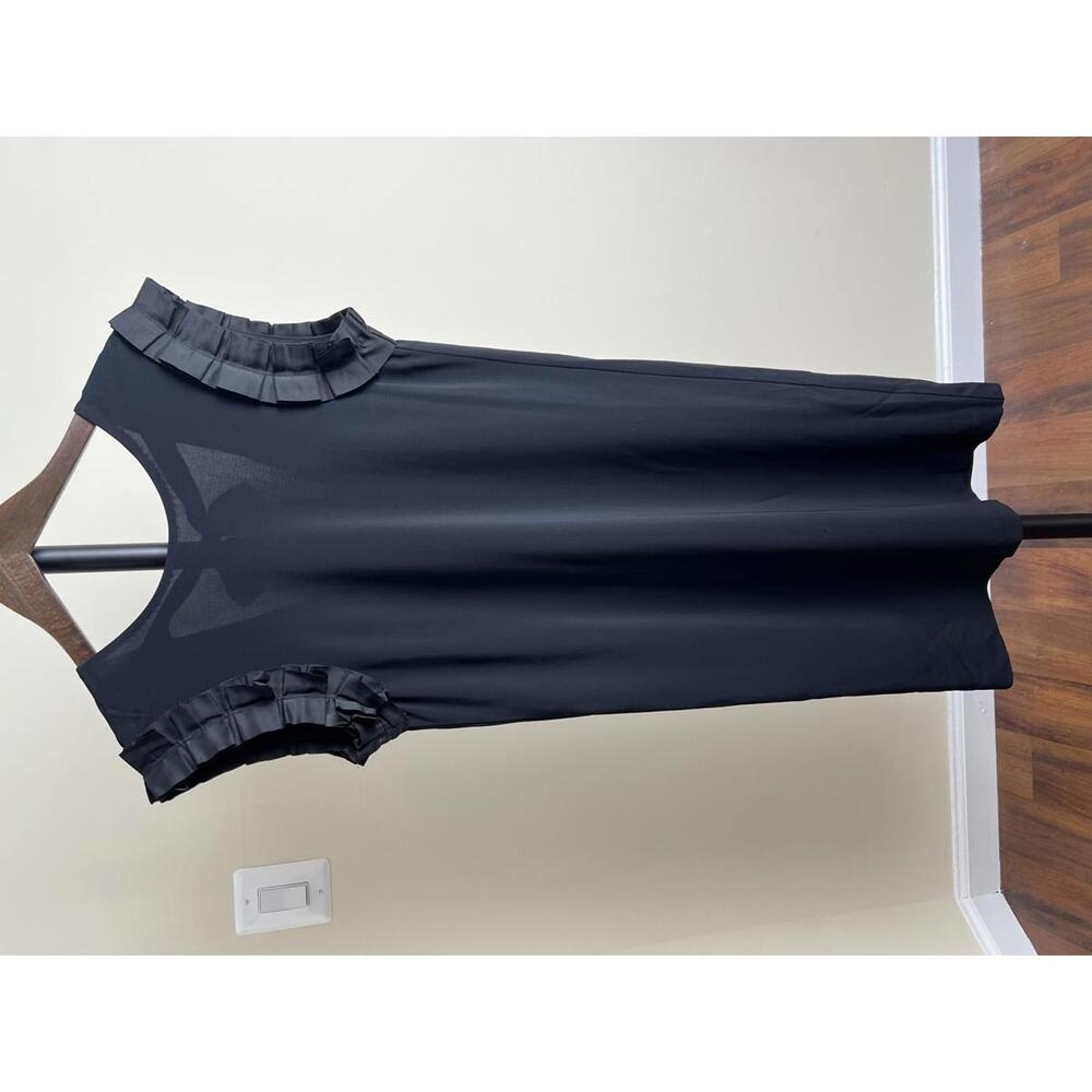 Tory Burch Petite Black Ruffle Sleeve Bow Back Shift Dress Size 0P